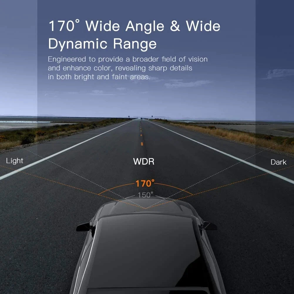 Dash Cam 1080P Full  Front and Rear 3 Inch Car Cam 170°Wide Angle Screen, Black