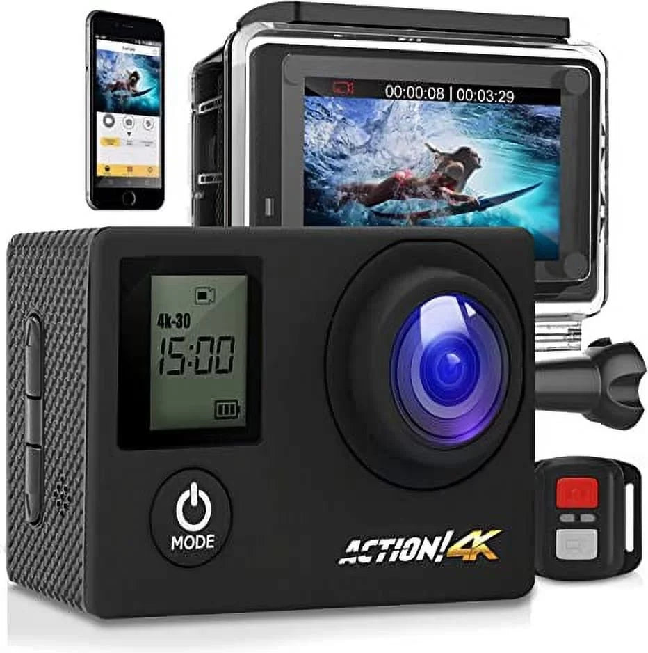 SereneLife 4K Ultra  Wi-Fi Pro Sport Action Camera - 1080p  Mini Digital Video Camcorder Kit