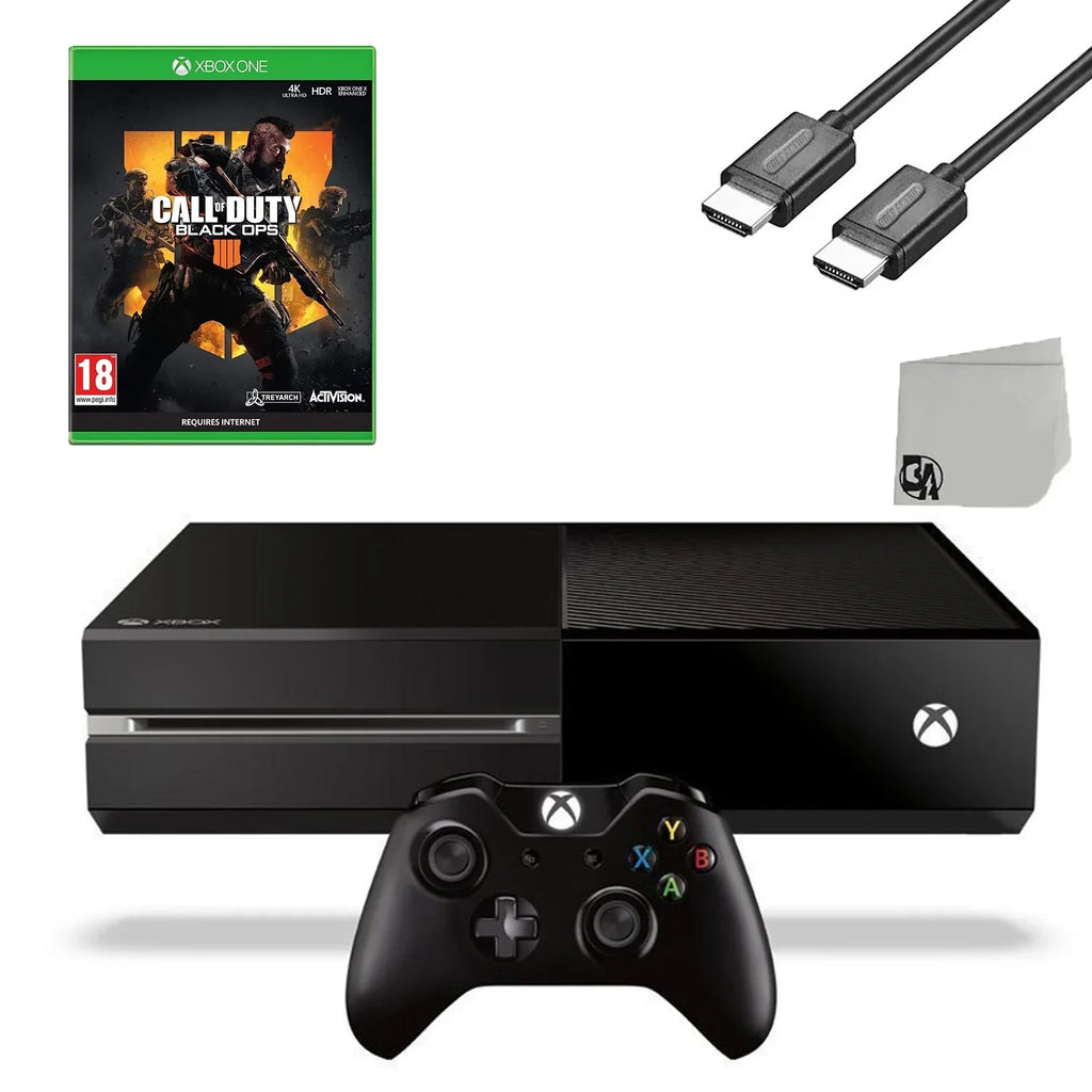Microsoft Xbox One Original 500GB Gaming Console Black  Cable With Call of Duty Black Ops 4 Game   Bundle Used