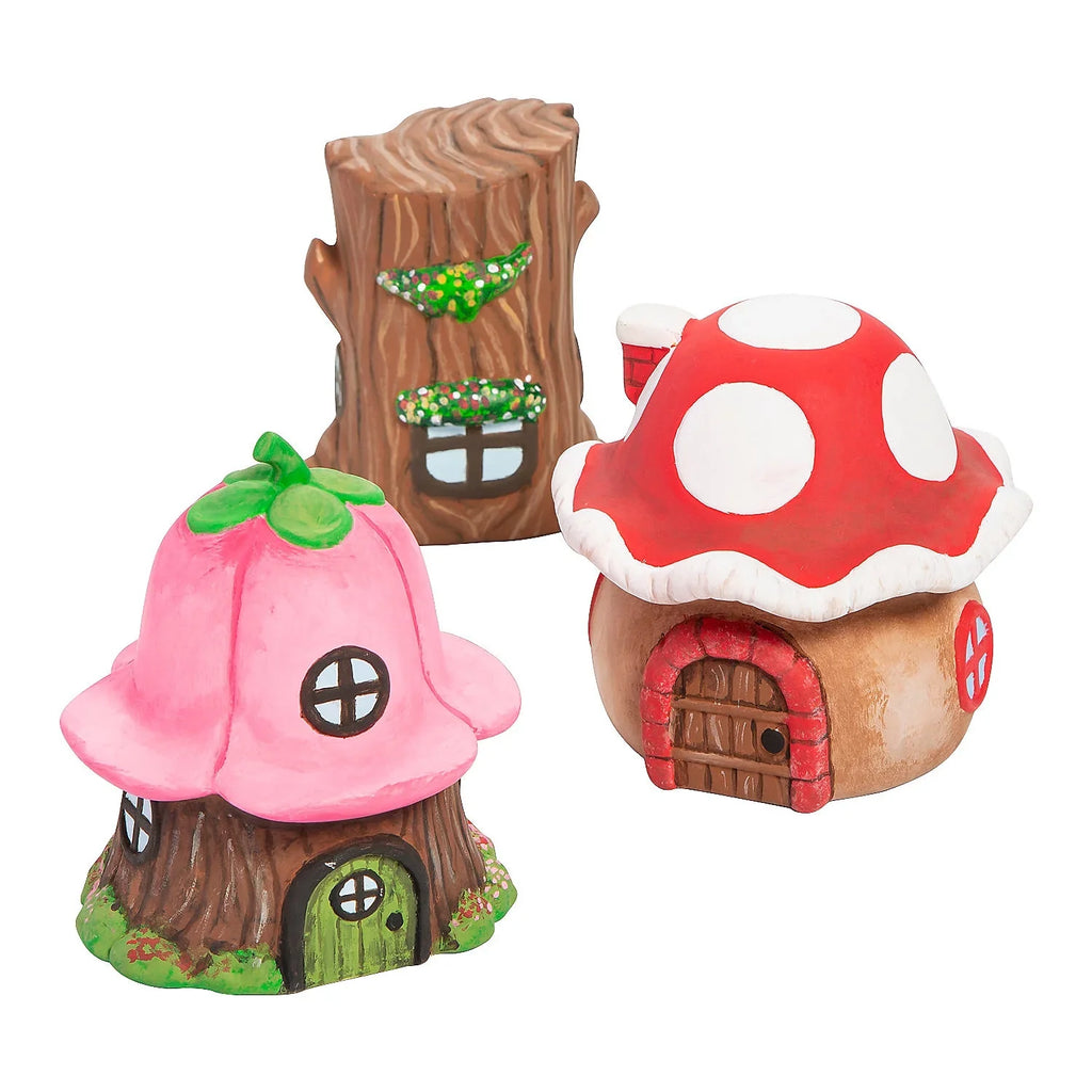 Fun Express  Ceramic Fairy Houses - 6 Pc