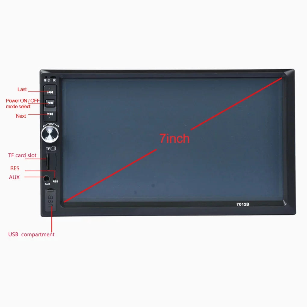 7" Double Din Radio Car Stereo Bluetooth  Touch Screen with Reverse Camera And Mirror Link(Both Support Android and ios System)
