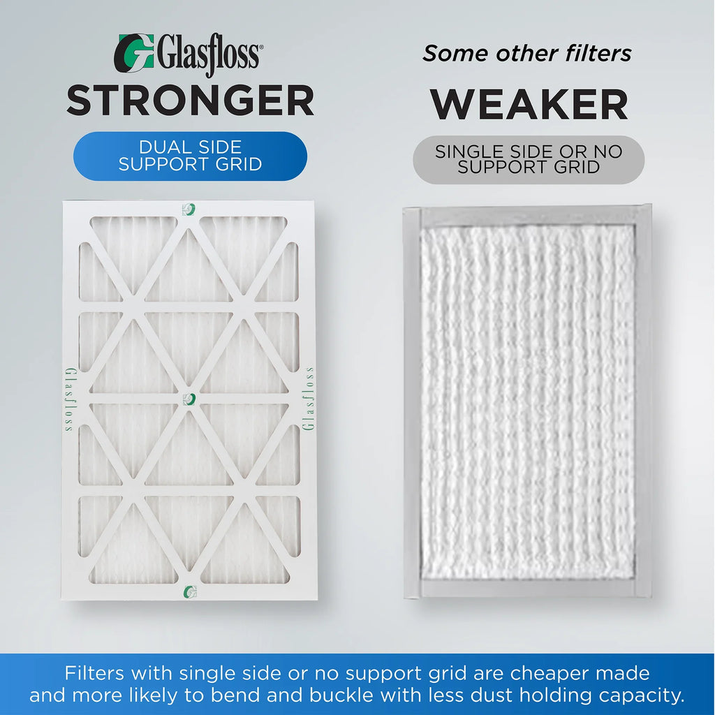 12 Pack of 14x25x2  10 Pleated 2" Inch Air Filters by Glasfloss. Actual Size: 13-1/2 x 24-1/2 x 1-3/4