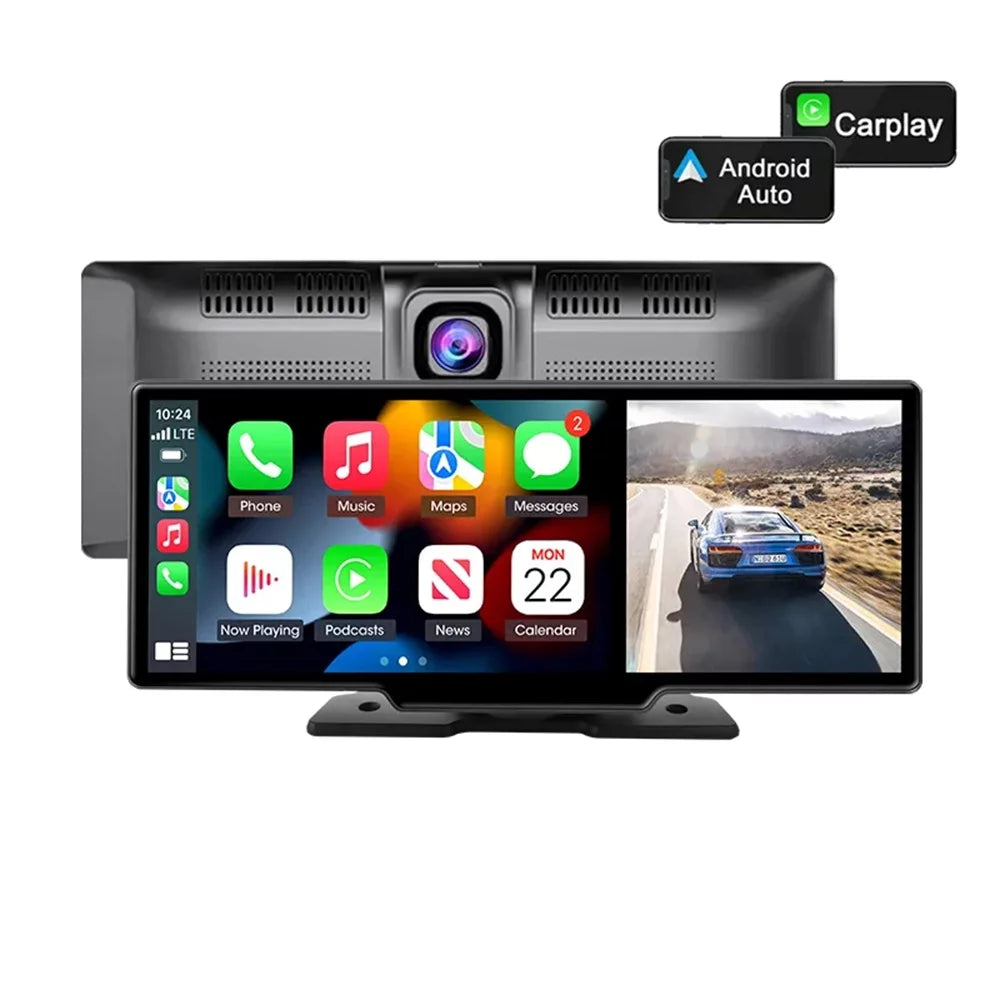 Masslatie 10.26 Inch Dash Cam Rearview Camera Carplay & Android Auto   Navigation Video Dashboard Mirror Monitor Car ,Front camera