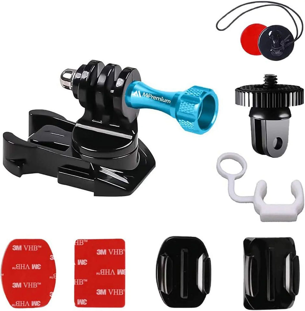 Helmet & Surf Board Mount Adapter & 3M Adhesive Sticky Pads for GoPro Hero 10 9 8 7 6 5 4 3 2 1 Black Silver
