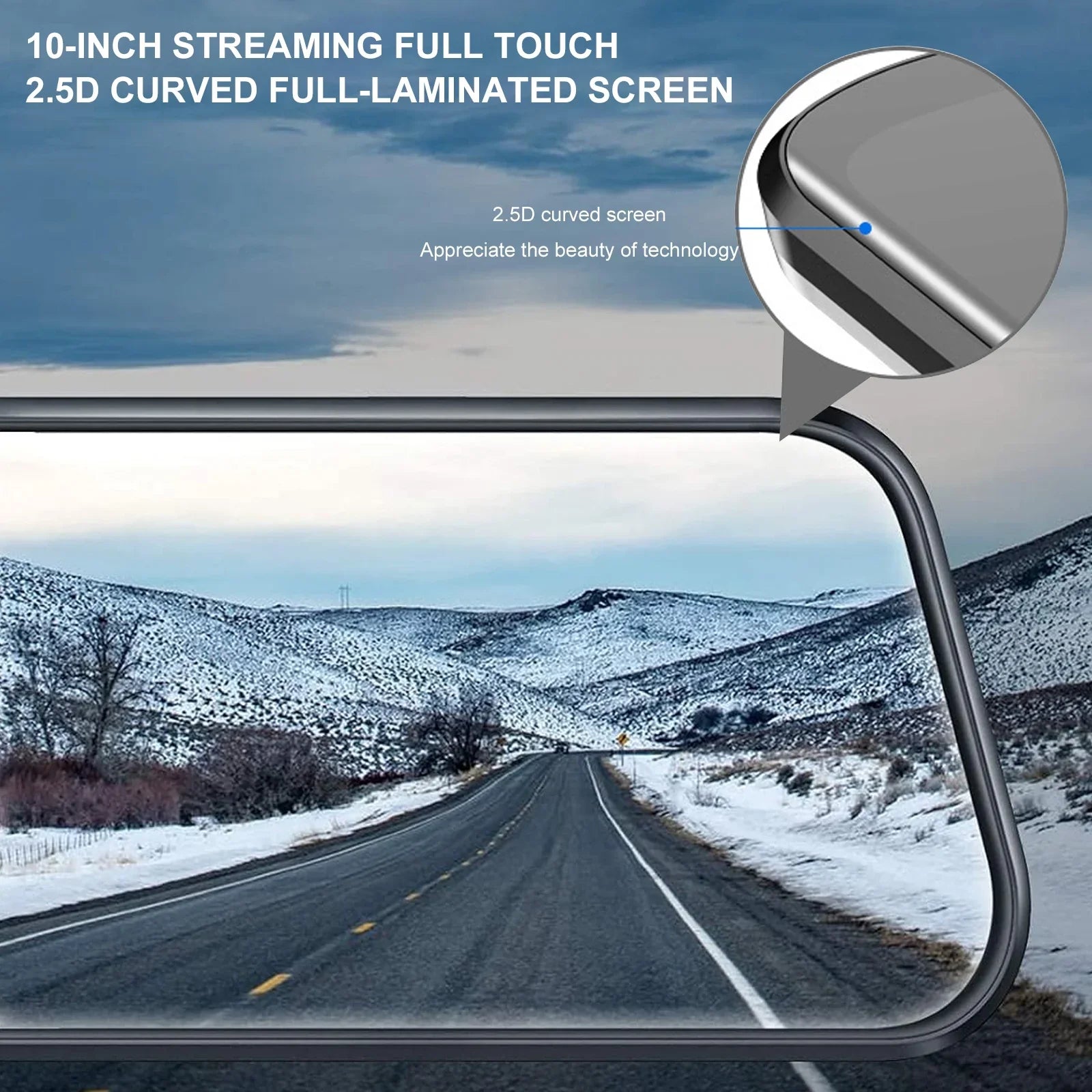10" Mirror Dash Cam,Kepeak 1080P  Full Touch Screen Front and Rear View Backup Camera,-Sensor, Parking Monitor, 170° Wide Angle,with 5.5 Meters Cable