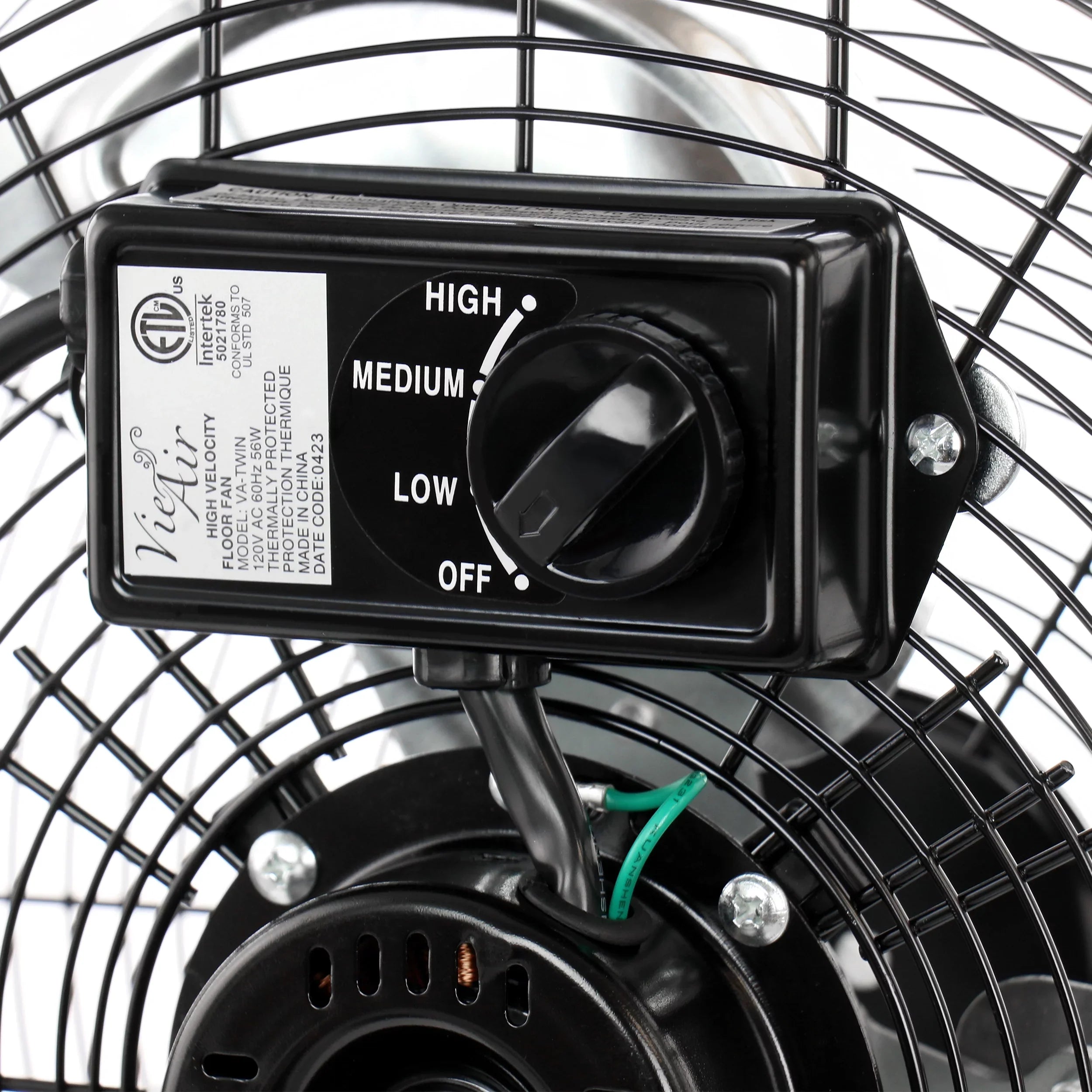 Vie Air 14 Inch Twin Pack Industrial High Velocity Heavy Duty Metal Floor Fan with 3 Speed Settings