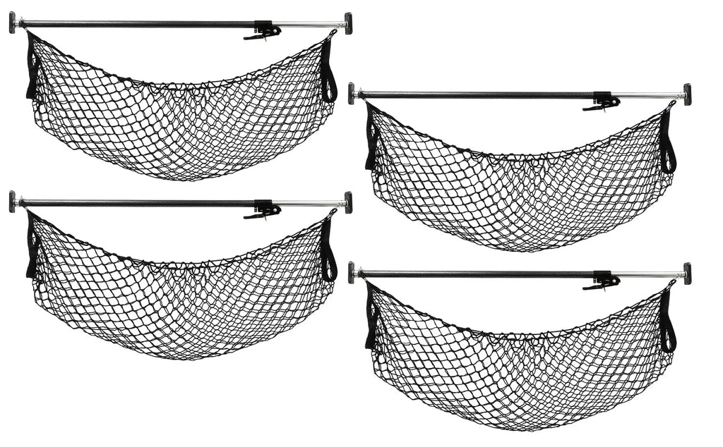 Cargo Bar Adjustable 40" - 70" w/ Storage Net for Use in Pickup Truck Bed, , and Small Trailers (4 Pack)