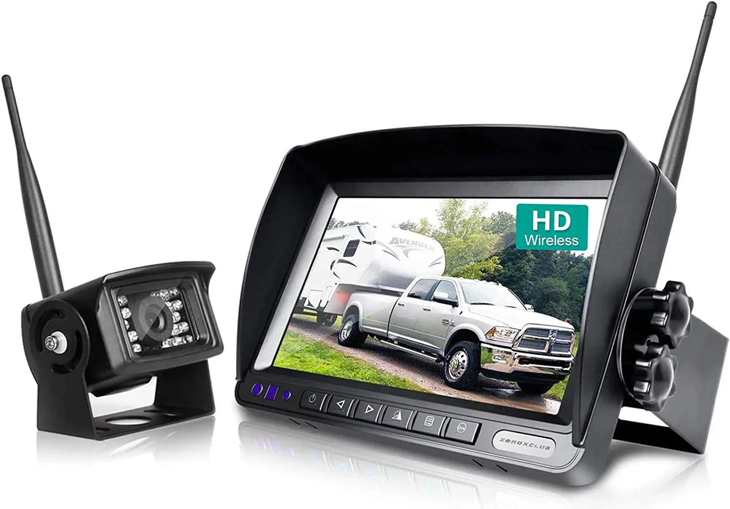 Wireless Backup Camera  Waterproof Rear Camera System+7 Inch  Wireless Reverse Monitor for  Trailer Truck Bus 5th Wheel
