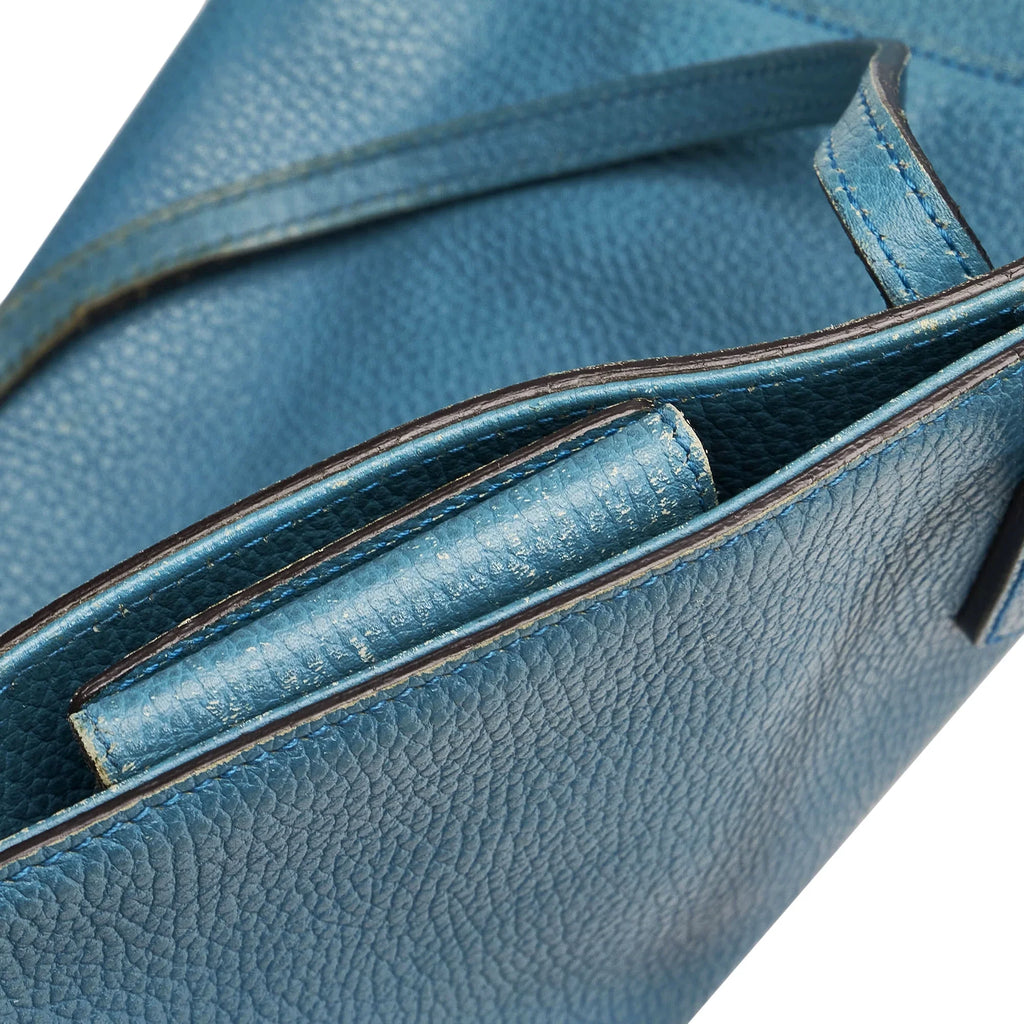 Pre-Owned Authenticated Gucci Medium Swing Tote Bag Calf Leather Blue Women (Good)