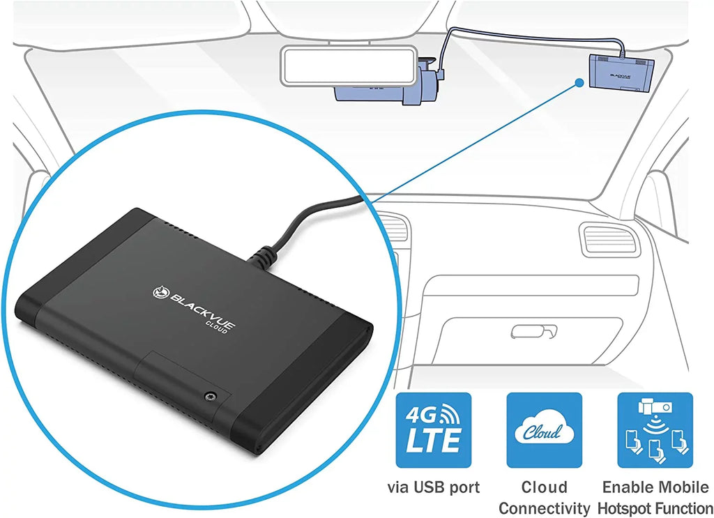 BlackVue -2CH Plus with 128GB microSD Card | 4K  Cloud Dashcam | Built-in Wi-Fi, , Parking Mode Voltage Monitor |  and Mobile Hotspot via Optional  Module