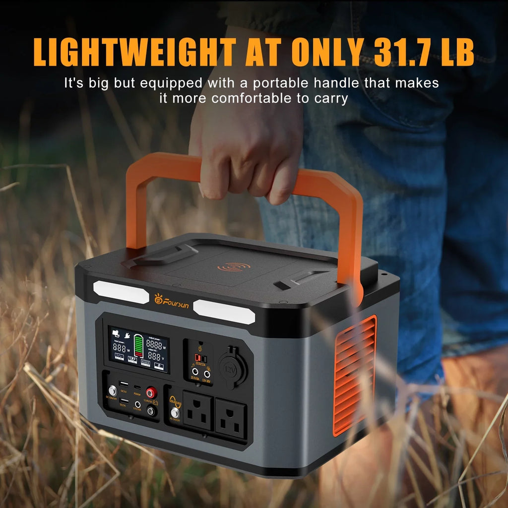 Foursun 1500W Portable Power Station by Anself, 1598.4Wh, Solar Generator for Home Backup, Emergency, Wireless charge