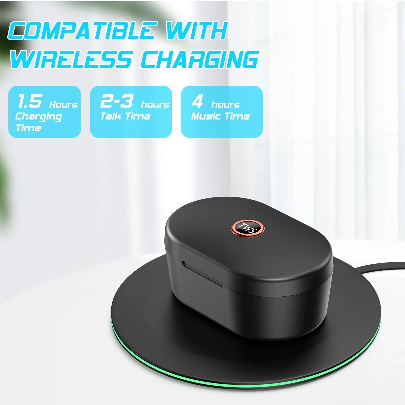 Wireless Earbuds Bluetooth 5.0 Sport Headphones Premium Sound Quality Charging Case Digital  Display Earphones Built-in Mic Headset for  Desire 630