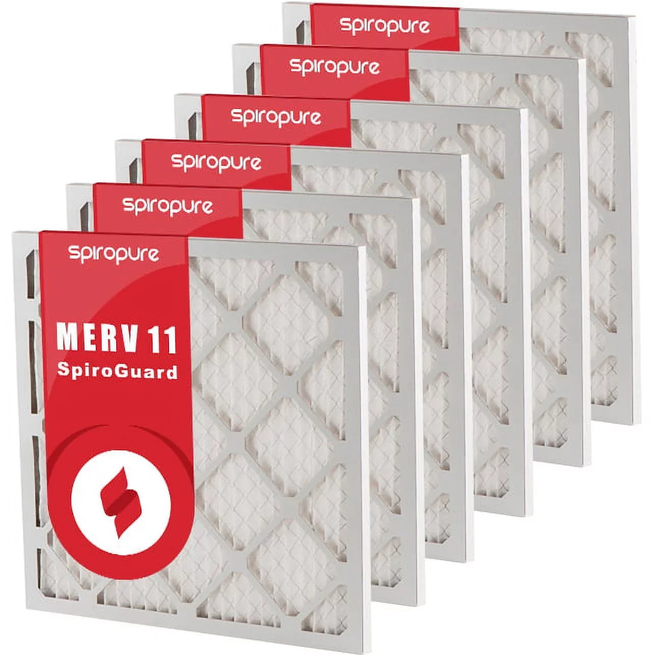 SpiroPure 15.38x23.38x1  11 Pleated Filter Air Filters - Made in  (6 Pack)