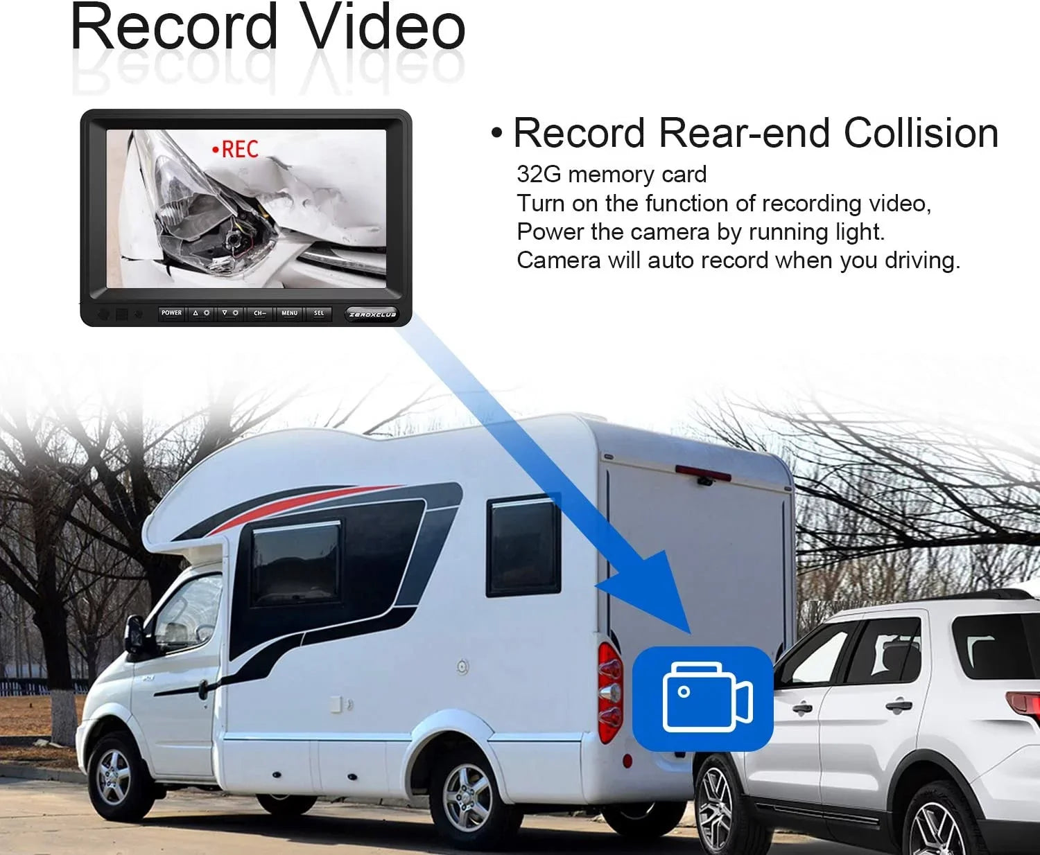 Wireless Backup Camera 7'' 1080P   Monitor  Waterproof Night Vision Parking System for /Truck/Trailer/Van/Bus
