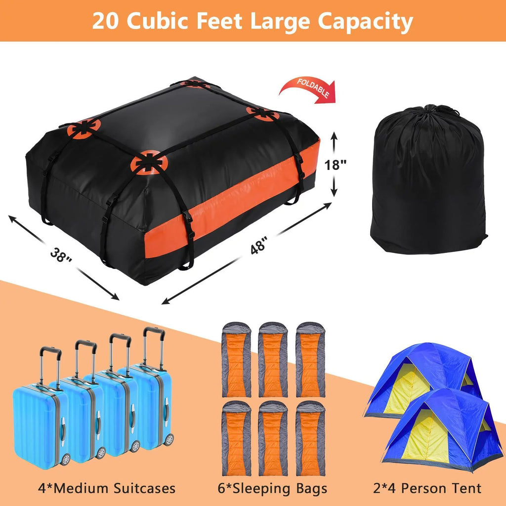 20 Cubic Feet Car Vehicles Waterproof Roof Top Cargo Carrier Luggage Travel Storage Bag for Car Truck  Clearance Sales