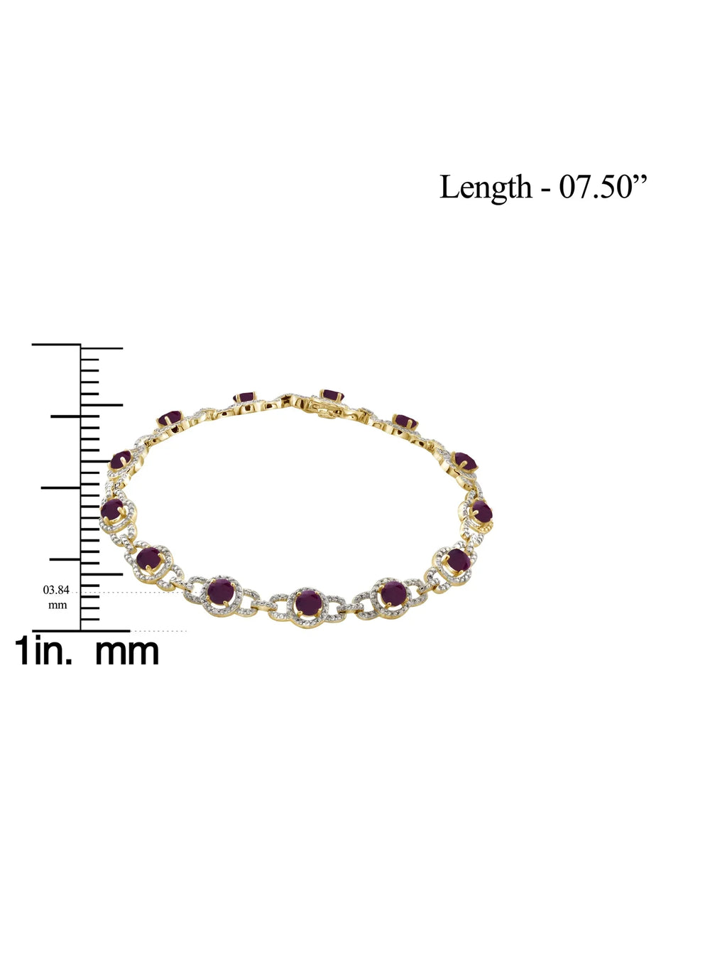 5 3/4 Carat ... Ruby And White Diamond Accent 14k Gold Over Silver Bracelet