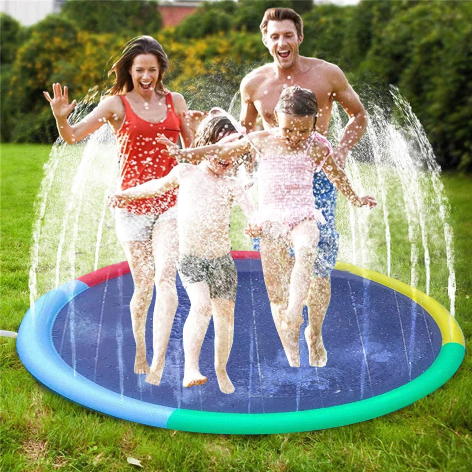 170CM Children's Outdoor Two Pipe Splashing Mat Lace Sprinkler Mat Pet Spray Mat