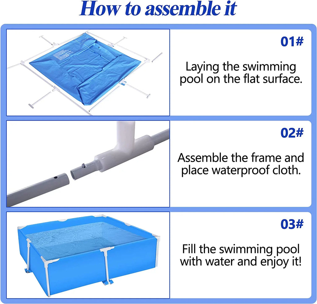 59x59 Metal Frame Pool Summer -  Swimming Pool for Summer Water Play, Outdoor Indoor Pool Ball/Sand Pit for Backyard Party