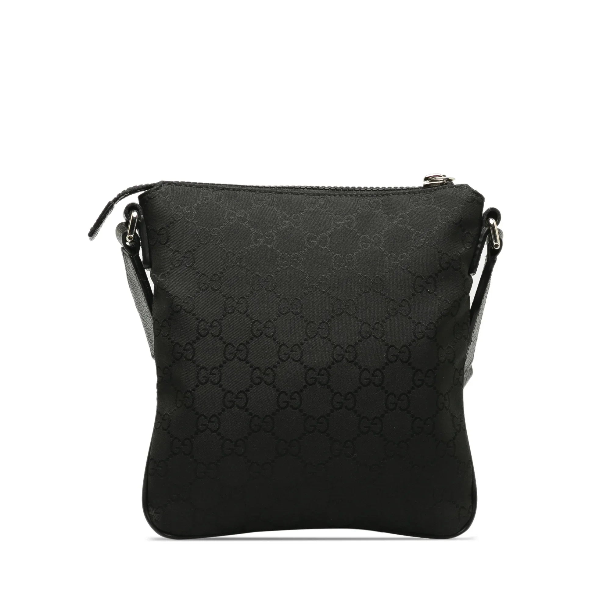 Pre-Owned Authenticated Gucci  Web Crossbody Nylon Fabric Black Crossbody Bag Unisex (Good)