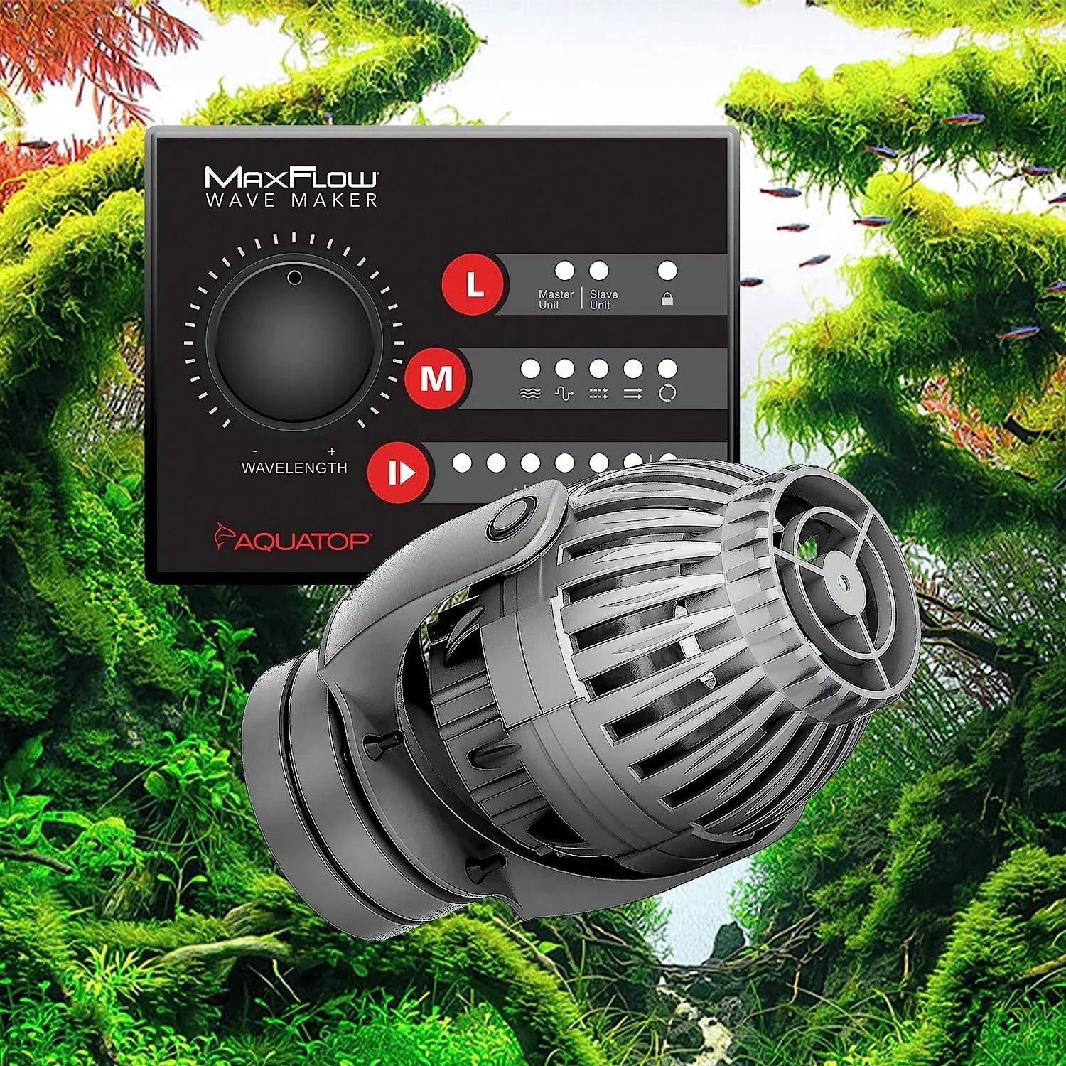 Maxflow  Wavemaker Pump With Controller, 2,113  – Fits 55-125 Gallon Tanks, Safe For Salt & water Aquariums, Wirelessly Connect 2 Or More Units, Aquarium Pump, -2000