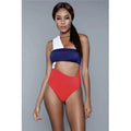 BeWicked  Women Kennedy Swimsuit, Red, White & Blue - Medium