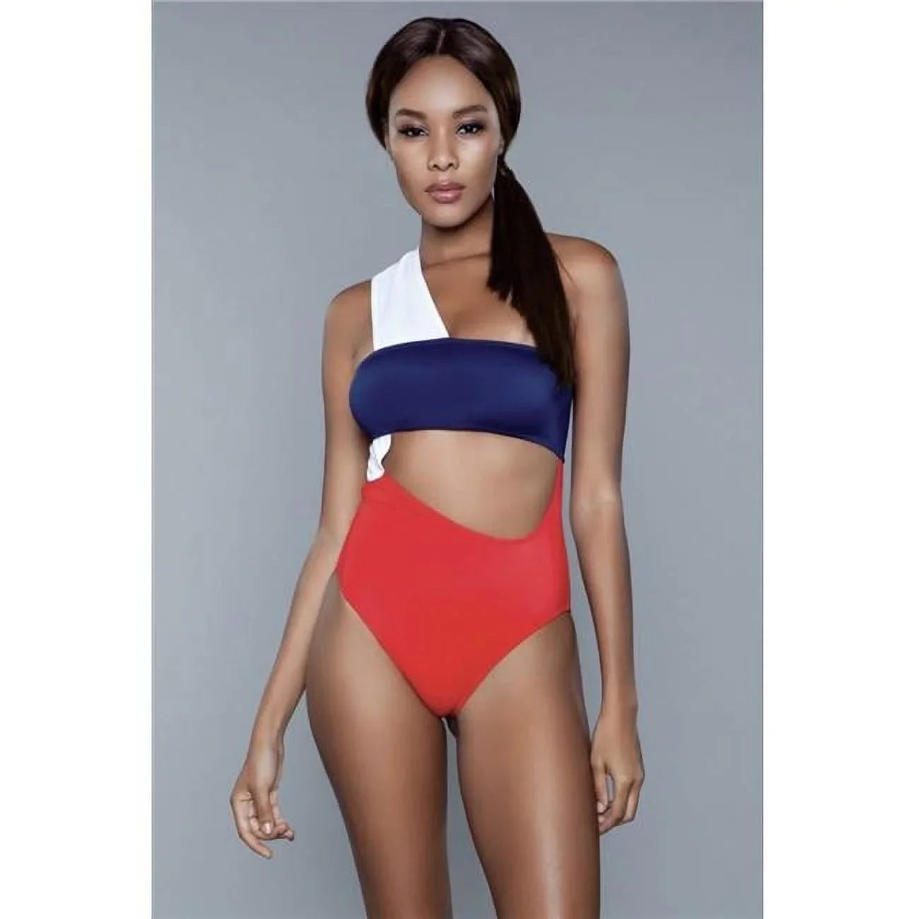 BeWicked  Women Kennedy Swimsuit, Red, White & Blue - Medium