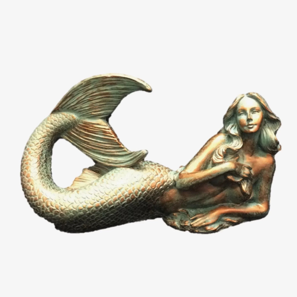 Homestyles 12 in. Bronze Patina Sexy Mermaid Nautical Beach Statue