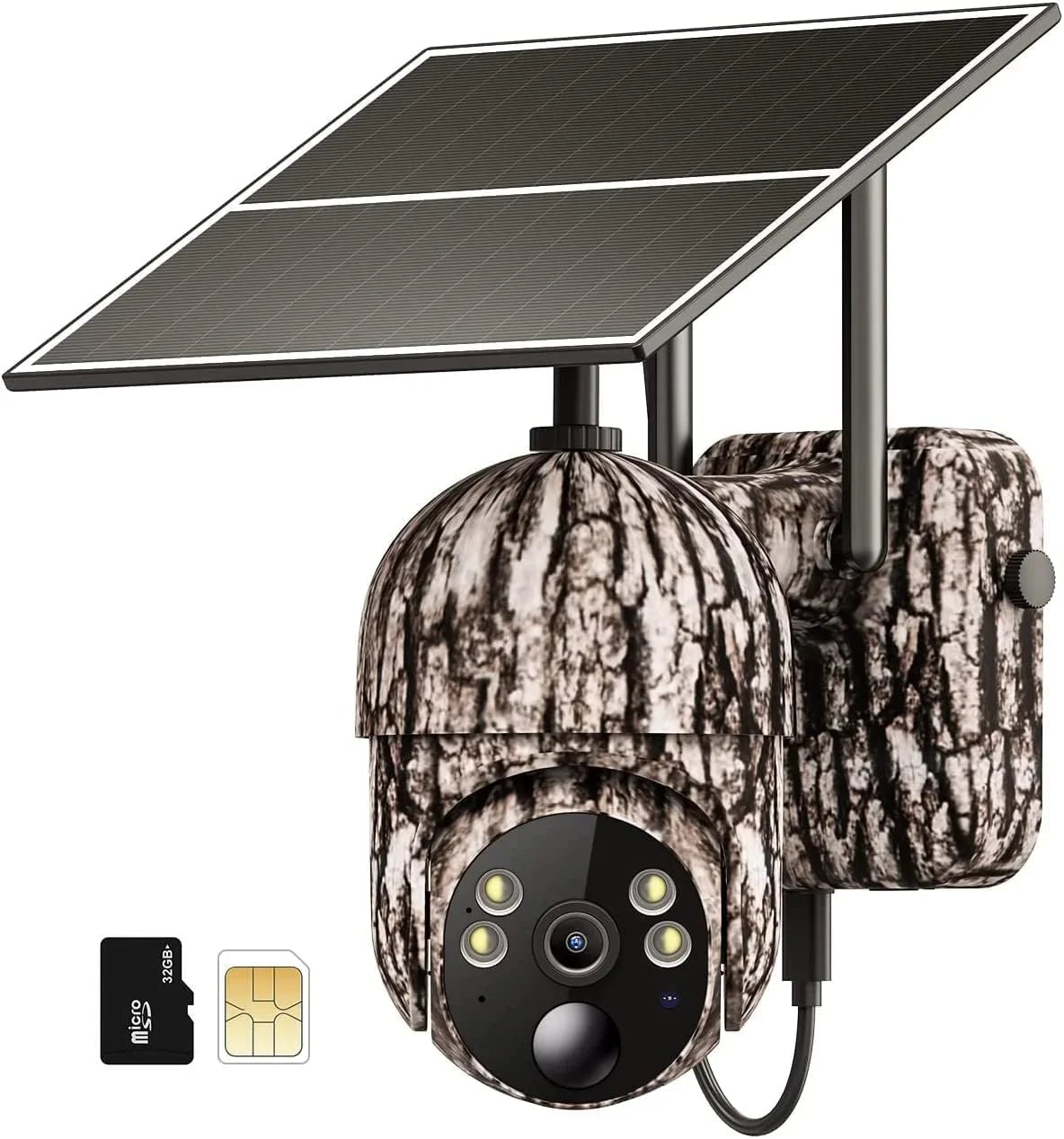4G  Cellular Trail Cameras Include & Card (Verizon/&/-Mobile) &Solar Panel, Game Cam Works No WiFi with 2K Live Feed via phone/360° Full View/Motion Activated/Night Vision/Playback