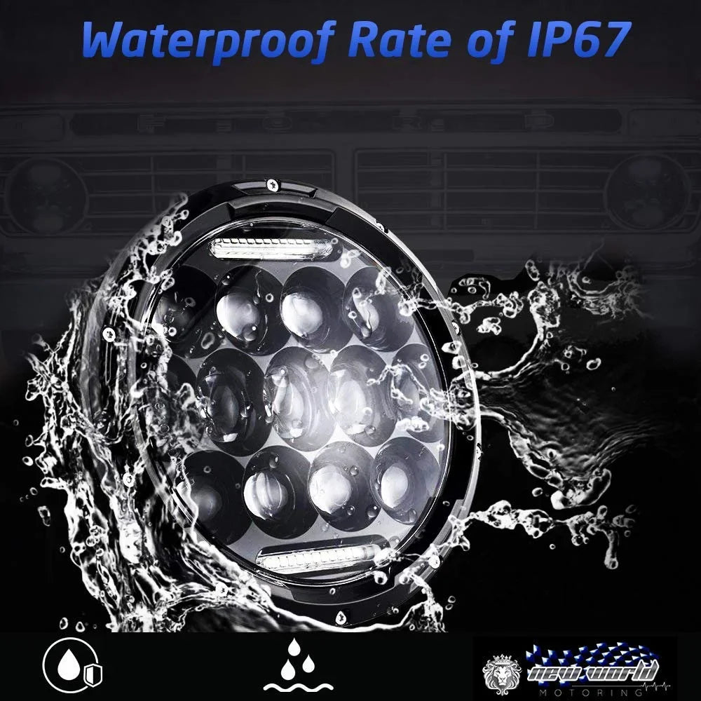 7 Inch  Halo Headlights for Jeep Wrangler      Hi/Lo Beam with  Angel Eyes 2PCS