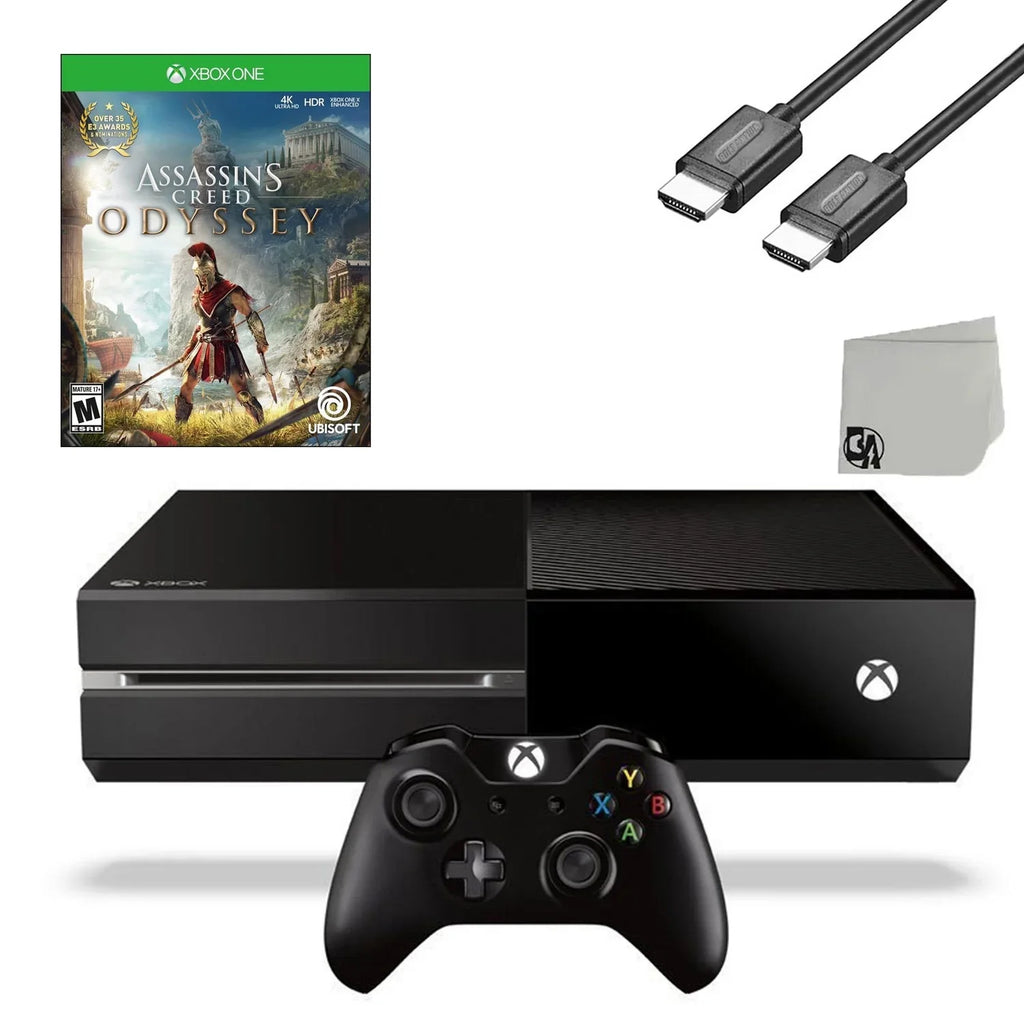 Microsoft Xbox One Original 500GB Gaming Console Black  Cable With Assassin's Creed Odyssey Game   Bundle Like New