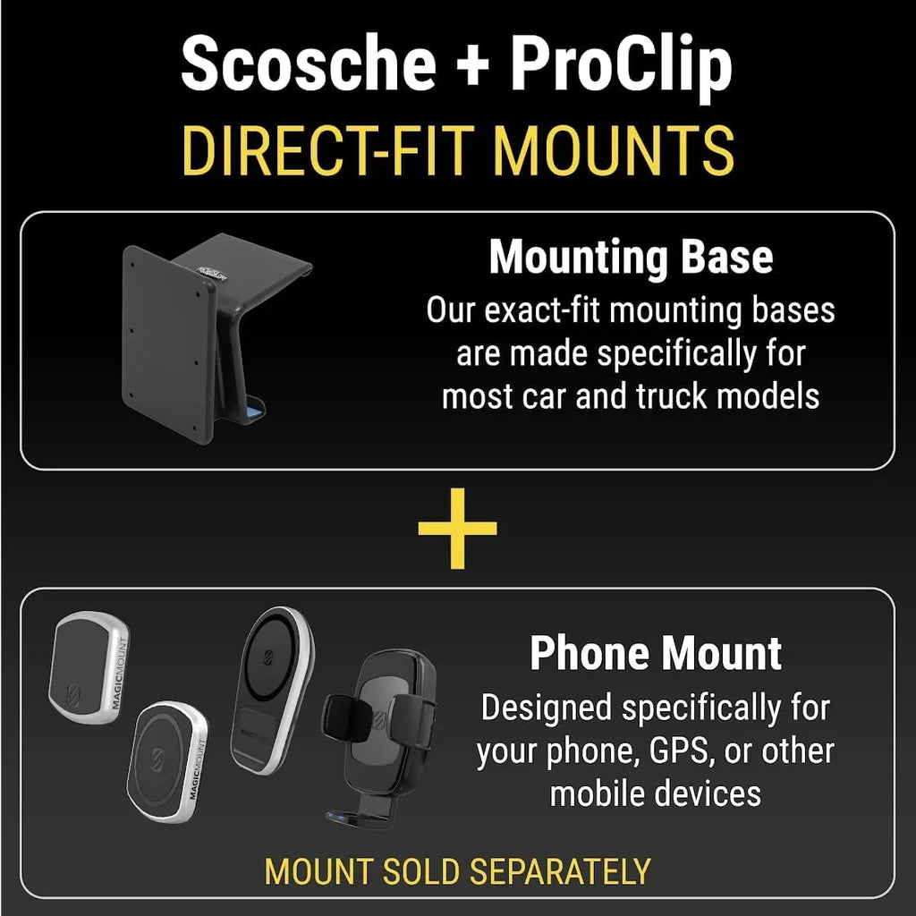 Scosche  ProClip Center Dash Phone Mount Compatible with 2021-2023 Ford Bronco SUVs (Mounting Base Only)