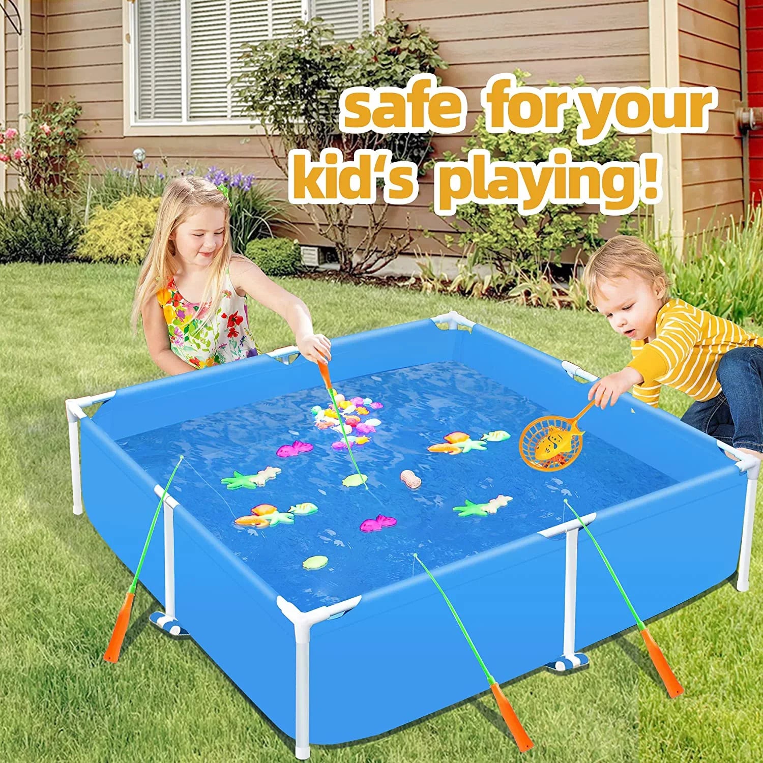 59x59 Metal Frame Pool Summer -  Swimming Pool for Summer Water Play, Outdoor Indoor Pool Ball/Sand Pit for Backyard Party