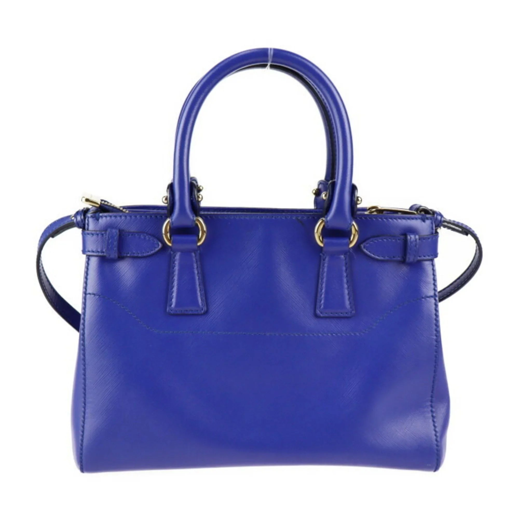 Pre-Owned Salvatore Ferragamo Gancini handbag 21E428 leather blue 2WAY gold hardware (Good)