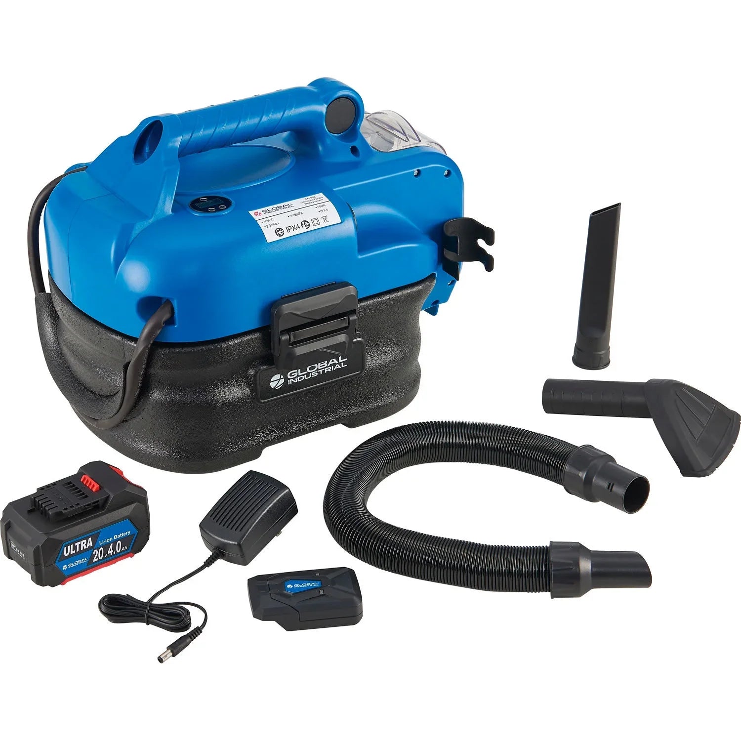 Battery Powered  Wet/Dry Vacuum with Air Inflate Adapter, 2 Gallon Capacity