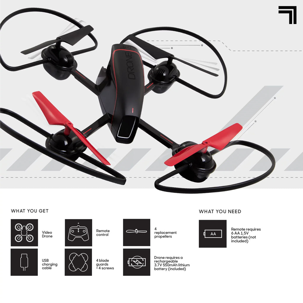 2.4GHz  Mach 10inch Drone with Stream Camera, Remote Controlled Quadcopter with Assisted Landing, Wireless and Rechargeable