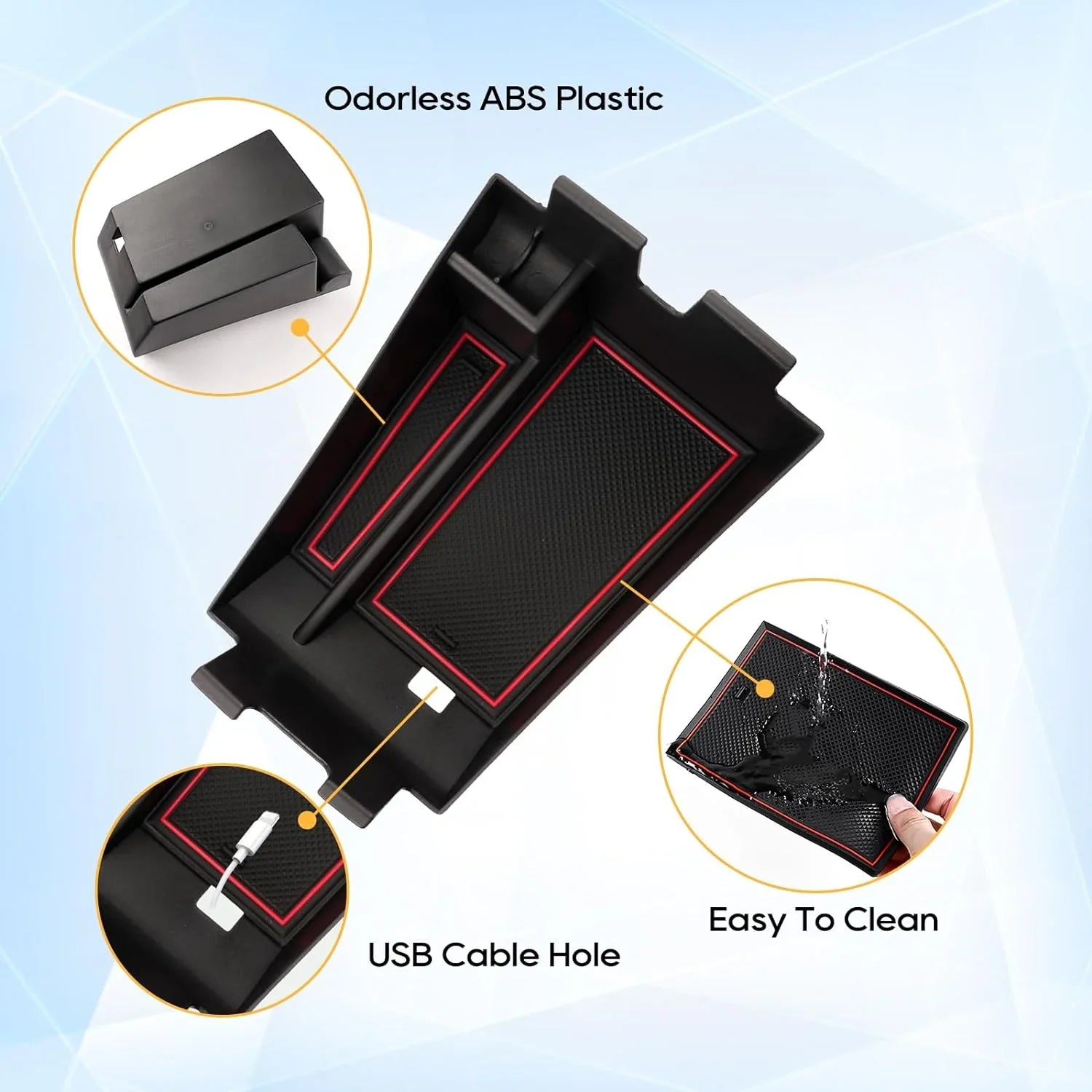Center Console Organizer for 2019 2020 2021 2022+        Armrest Center Console Organizer Tray Accessories with Coin Sunglasses Holder Secondary Insert Storage Box for