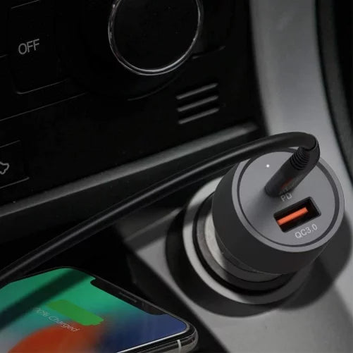 Quick Car Charger 36W 2-Port  Cable Type-  Power Adapter  Socket Plug-in  for Nubia Red Magic 3 / 3S, RedMagic 5S - OnePlus 8, 5T, 6, 6T, 7T, Pro, 5G McLaren, 7 Pro, 8T Plus