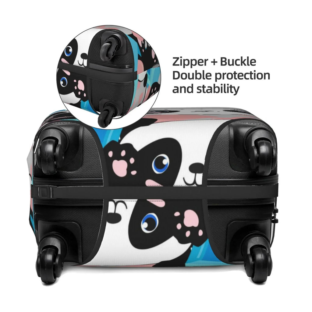 Haiem Panda Cute Pink Hearts Luggage Cover,Durable, Washable Suitcase Protector With Anti-Scratch Technology - Keep Your Luggage Looking New Medium