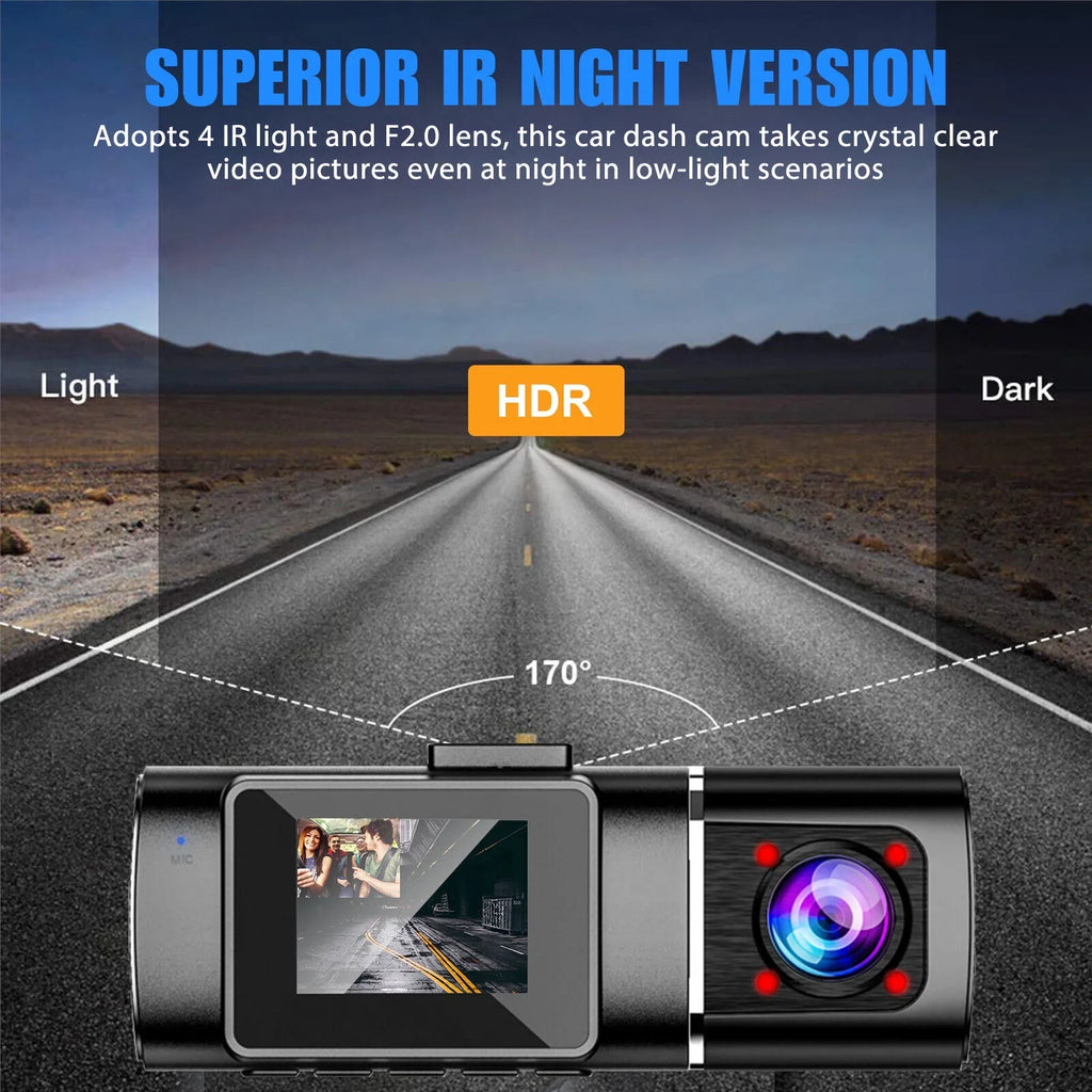 Dual Lens Car  Dash Cam Video Recorder -Sensor 1080P  Front+Inside Camera