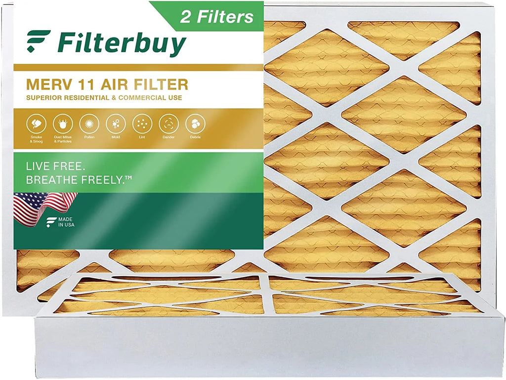 Filterbuy 10x25x4  11 Pleated   Furnace Air Filters (2-Pack)