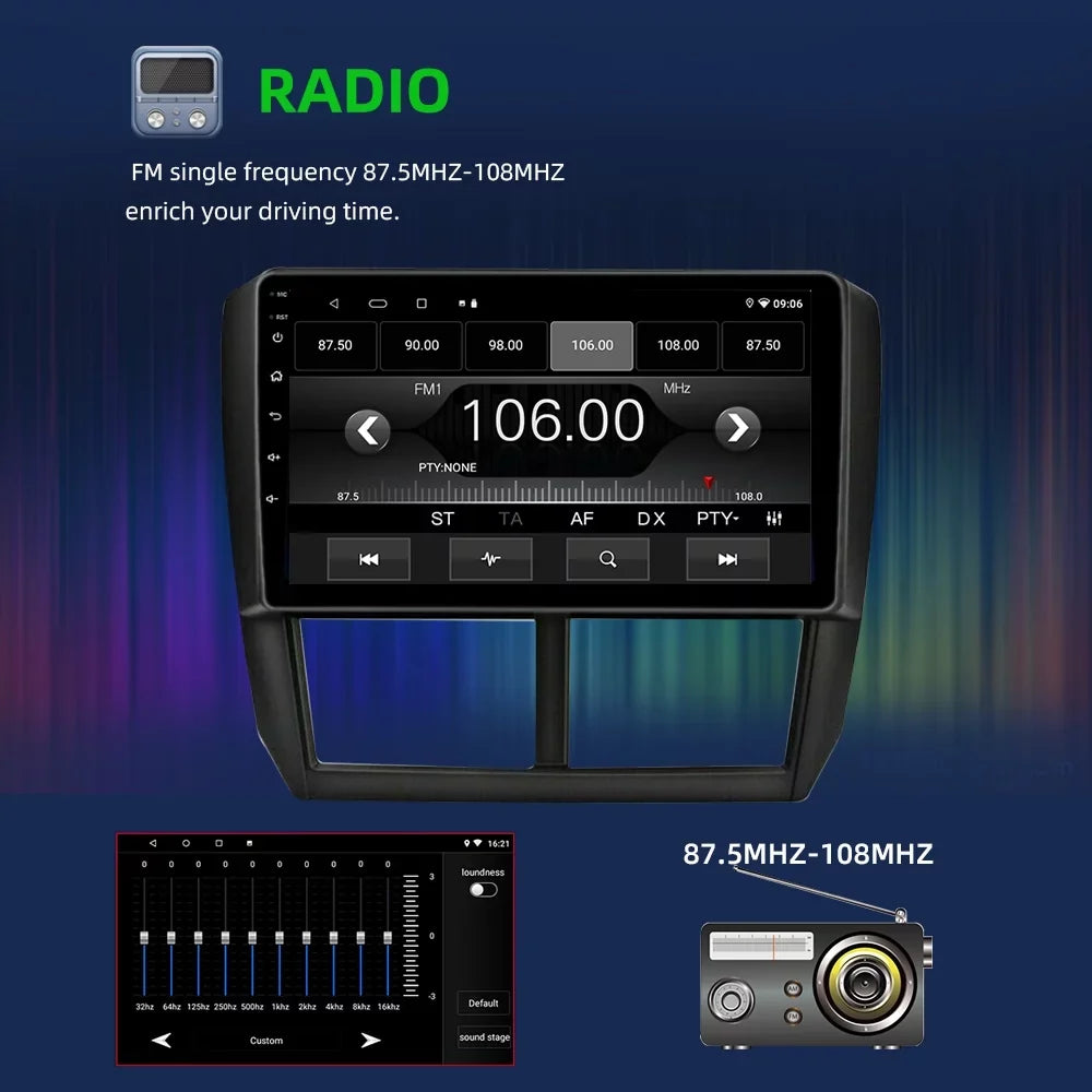 Navigation for Car Subaru Forester 2008-2012 Android 10 Car Radio 9 inch Bluetooth Player Carplay Android Auto