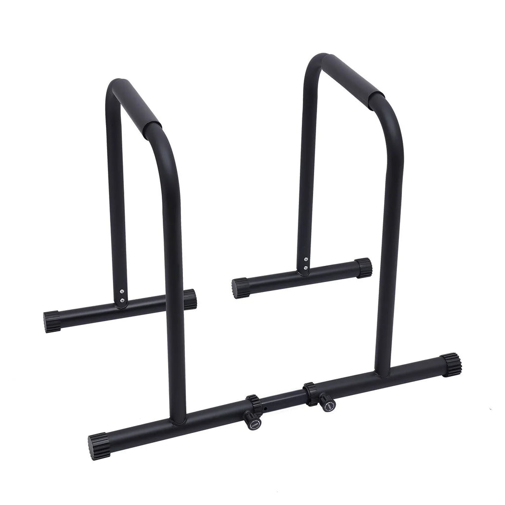 Flkoendmall Dip Stand Station Adjustable Height Upper Body Equipment for Home Gym Black