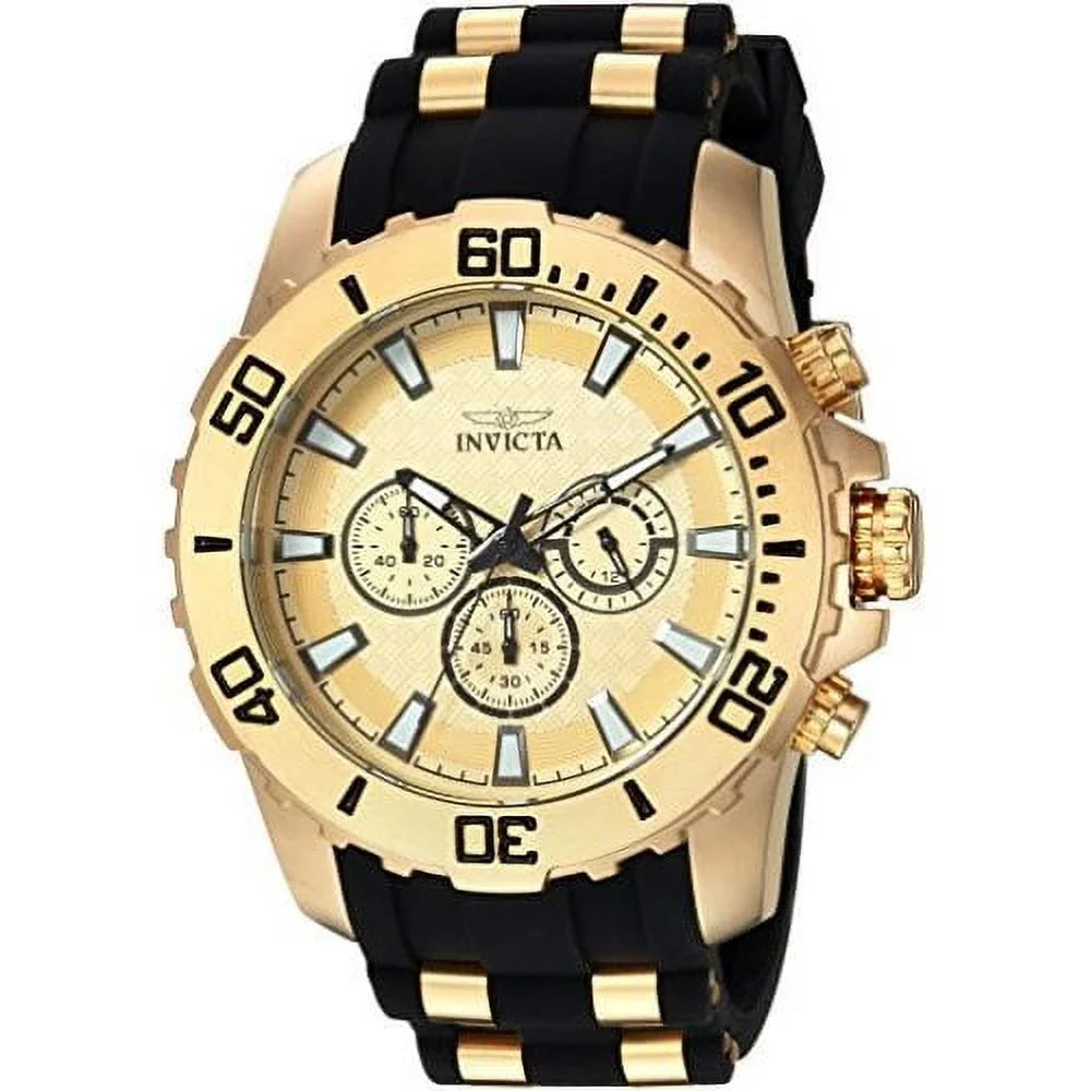 Invicta Men's Pro Diver 22558 Gold Silicone Japanese Chronograph Diving Watch