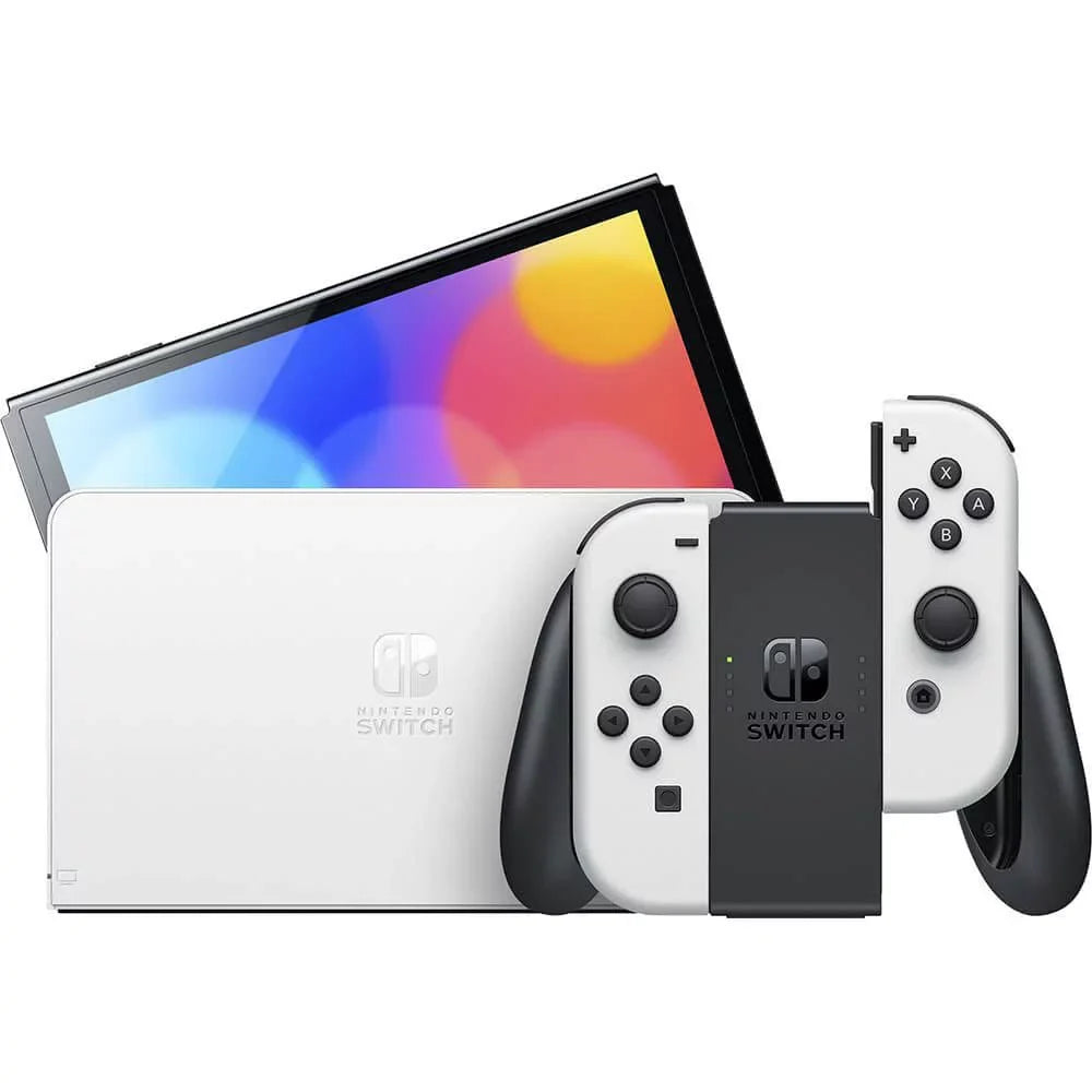 Nintendo Switch 64GB 7-inch  Model Bundle, White Joy-Con Controllers & Dock, 64GB Storage, Game Mario Kart 8 Deluxe with Ptech Accessories