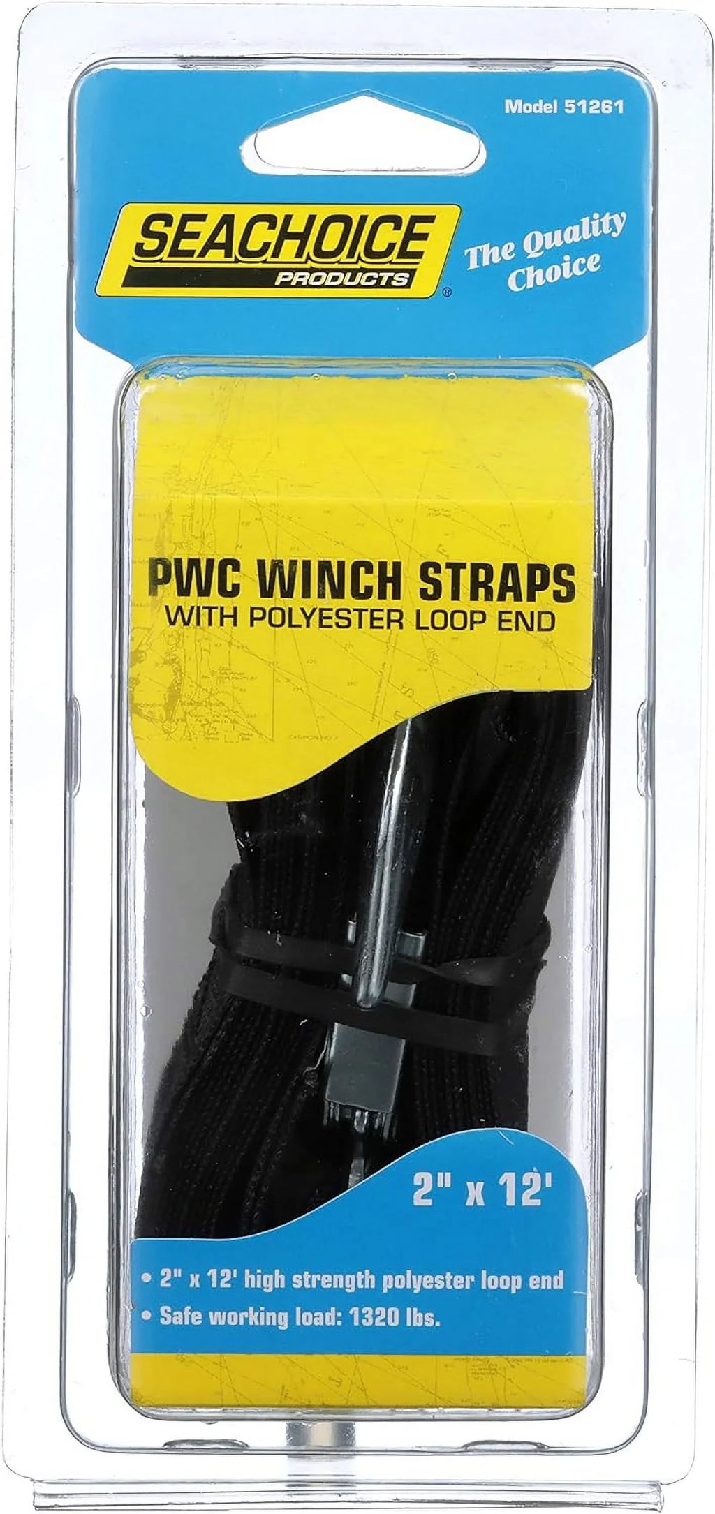 Seachoice  Winch Strap with Loop End, 2" x 12\'
