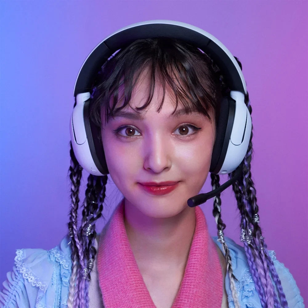 Sony /   Wireless Noise Cancelling Gaming Headset, White Bundle with Deco Gear Pro Audio Headphone Stand, 6 Foot - to - Cable & 2   Enhanced Protection Pack