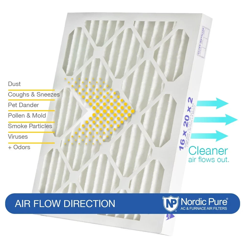 Nordic Pure 24x30x2 Pleated Air Filters  14 Plus Carbon 3 Pack