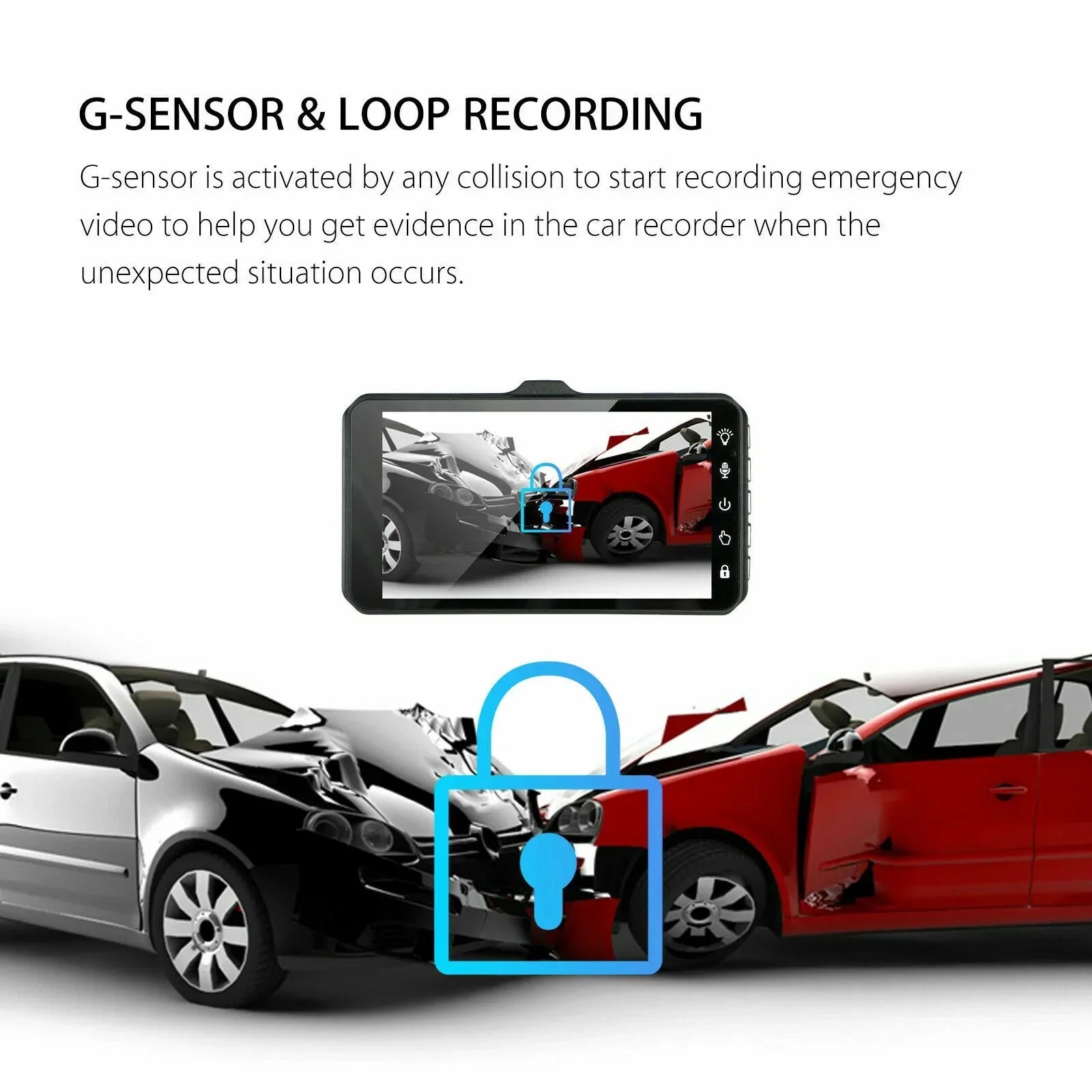 Dash Cam 4  Car  Driving Recorder Dual Lens Camera 1080P Vehicle Video