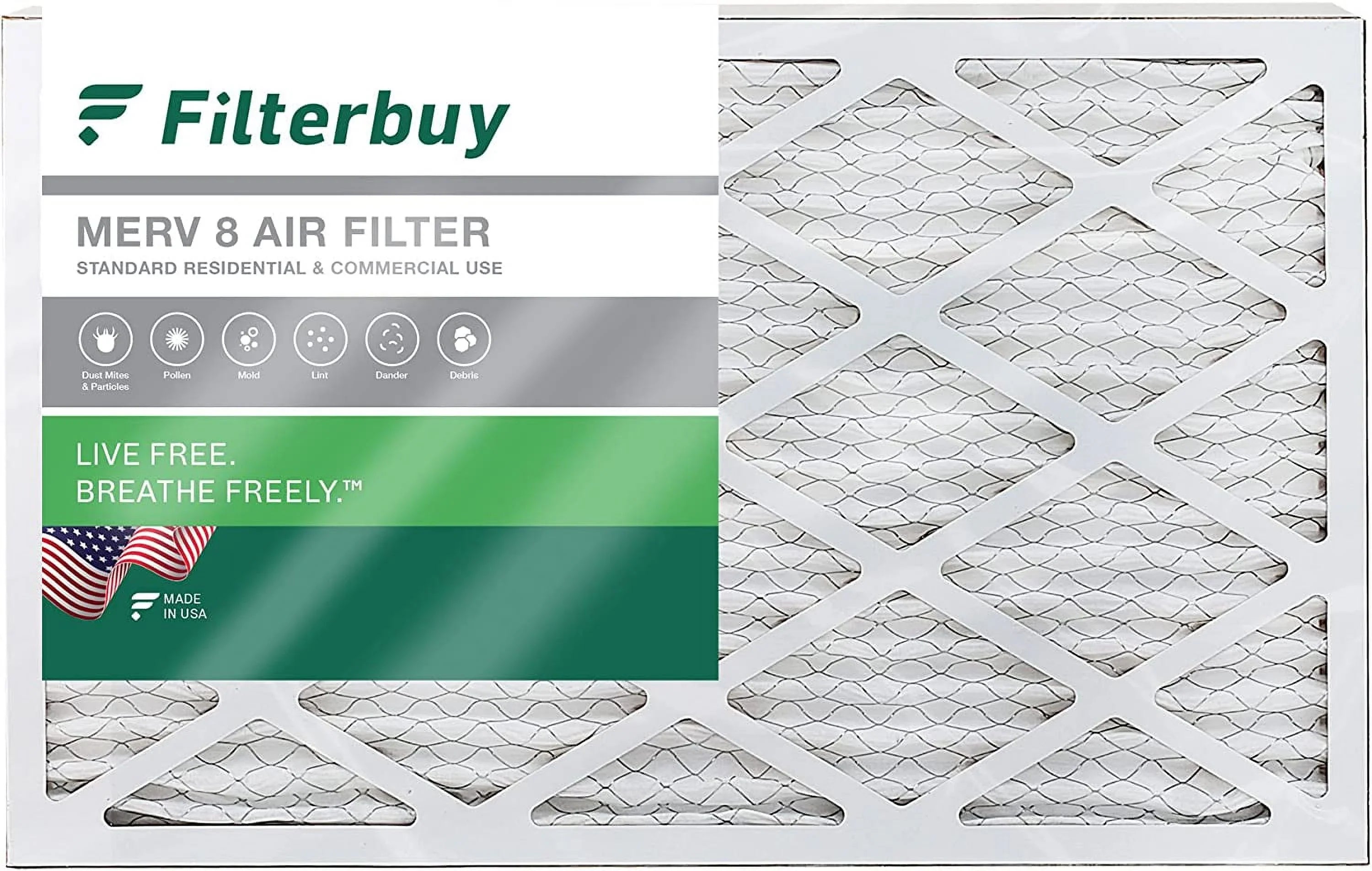Filterbuy 10x36x1  8 Pleated   Furnace Air Filters (1-Pack)