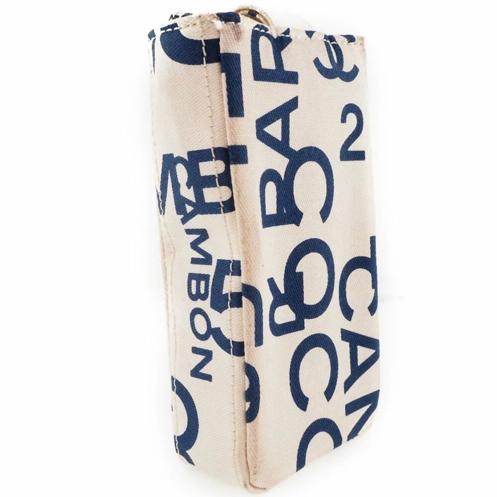 Pre-Owned Chanel Chain Pouch Canvas White/Blue Women's (Good)